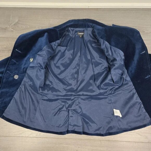 Bebe Blue Velvet Double Breasted Blazer Size Medium - Picture 13 of 17